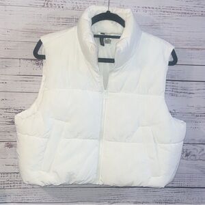 H&M White Puffer Vest